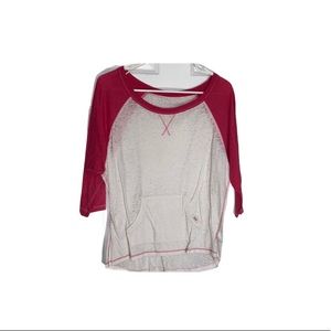 Aeropostale Dark Pink and White Top